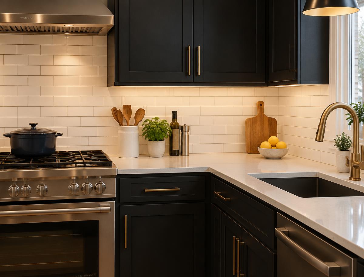 Subway tile kitchen backsplash